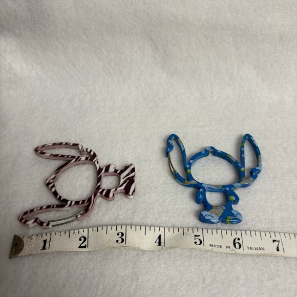 SOLD Set of 2 STITCH Carabiner Keychain Bag Charm Blue Brown Disney Japan - Picture 8 of 10